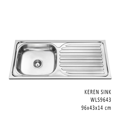 KEREN Kitchen Sink Stainless 96x43x14 cm